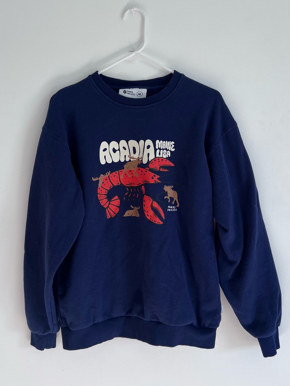 Parks Project Acadia Maine Lobster Graphic Sweatshirt Navy M